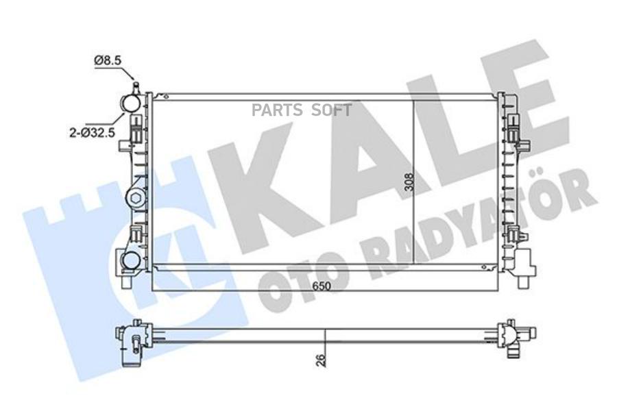 345835_Радиатор Системы Охлаждения Seat Ibiza V 1.2-1.6I 08> KALE 345835