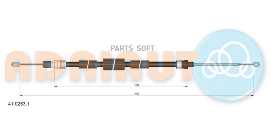 AD41.0253.1_[8200247043] трос ручника п.+л. Renault Megane II Break 03>