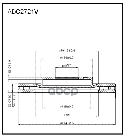 ALLIED NIPPON ADC2721V Диск.торм.пер. 1шт