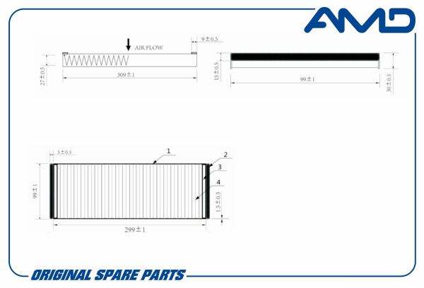 AMD AMDFC789 Фильтр салонный 4F0898438/AMDFC789 1шт