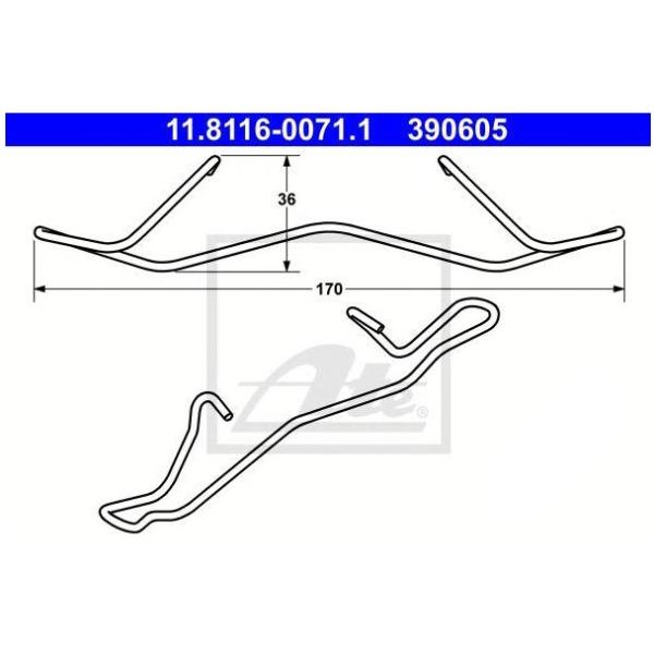 ATE Пружина тормозного суппорта ATE 118116007