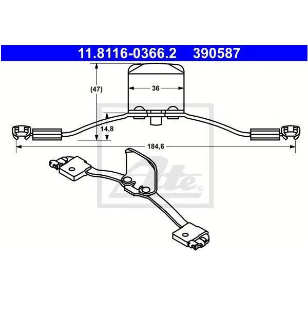 ATE Пружина тормозного суппорта ATE 1181160366