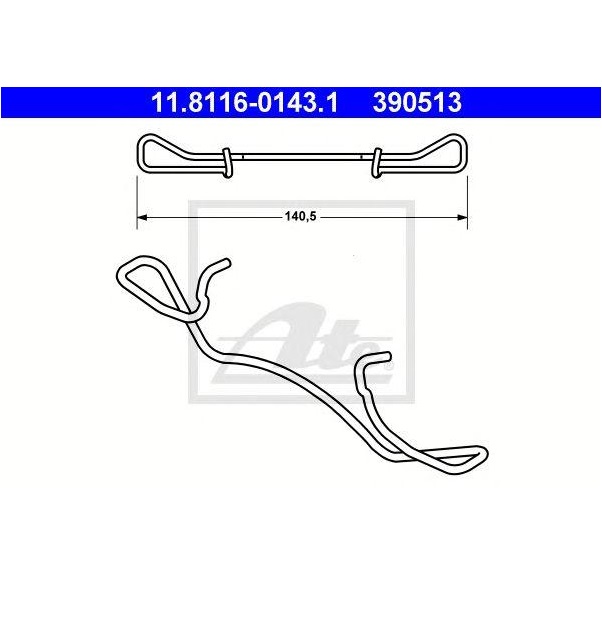ATE Пружина тормозных колодок ATE 1181160