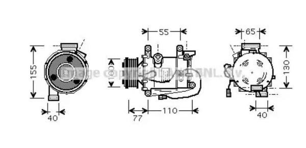 AVA Компрессор кондиционера HONDA Civic VIII FR-V