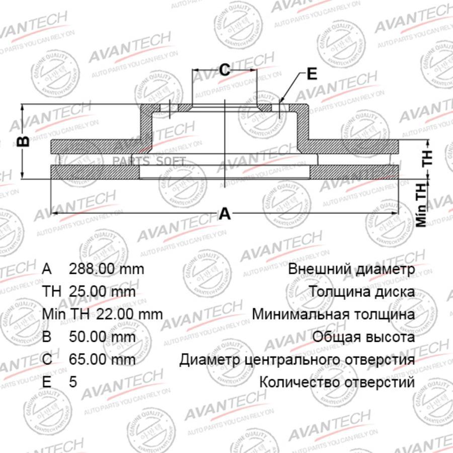 AVANTECH 'BR2804S Диск тормозной 1шт