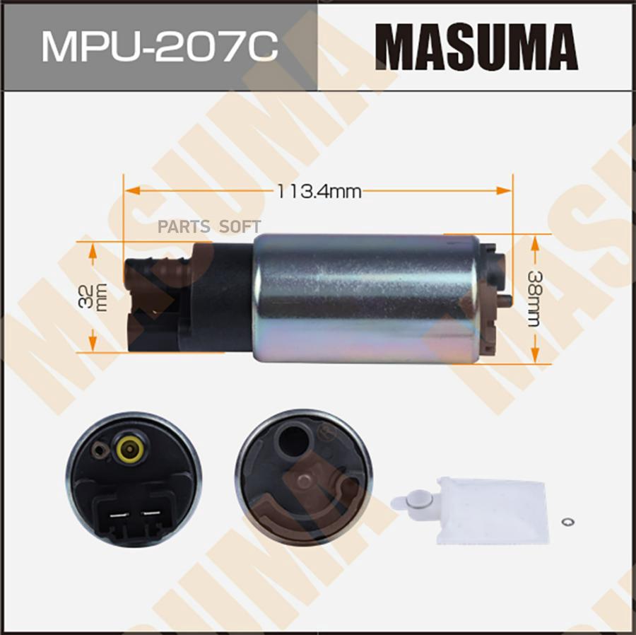 Бензонасос MASUMA, ALMERA, QASHQAI / N16E, J10E, сетка MPU-040, графитовый коллекто