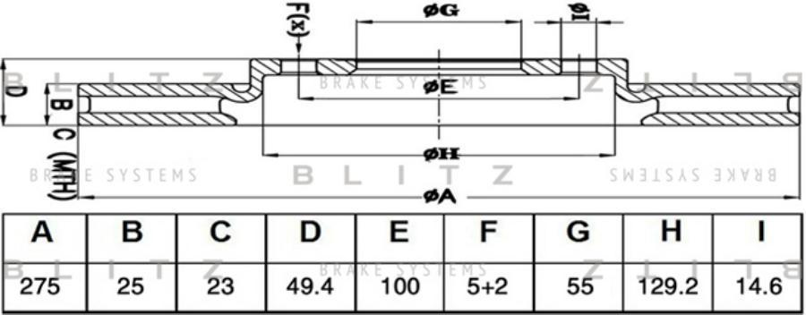 BLITZ BS0526 Диск тормозной