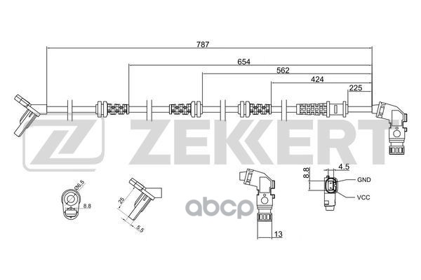 Датчик Abs Передн. Mb M-Class (164) 05- Gl-Class (164) 06- Zekkert Se-6141