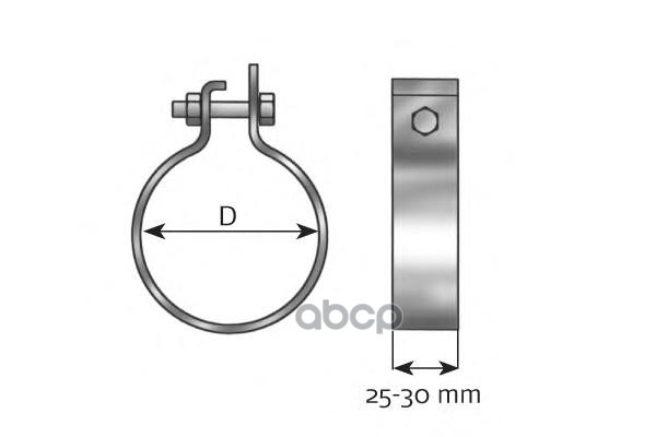 Din99704_хомут Трубы Глушителя E-Line (Упрощ. Версия) D=104.5 H=25 Man DINEX арт. 99704