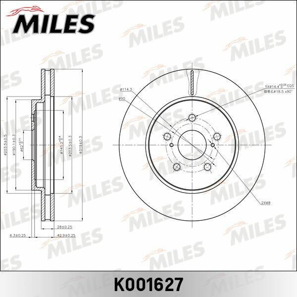 Диск Тормозной Lexus Rx300/Rx350/Rx400 03> Передний Miles арт. K001627