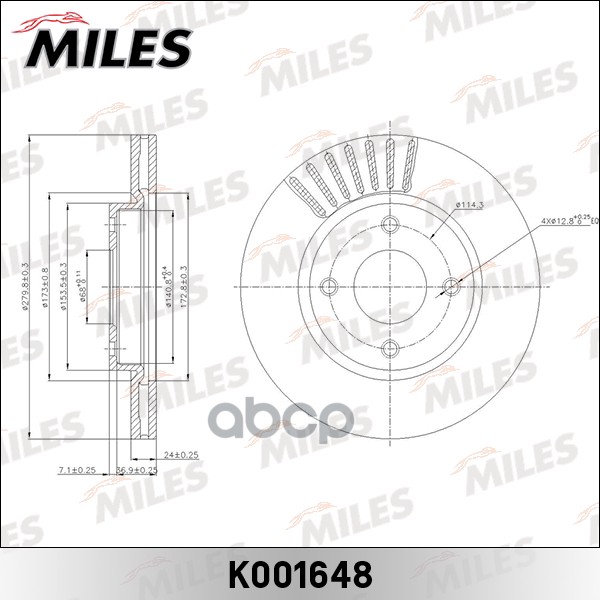 Диск Тормозной Miles K001648 Miles арт. K001648