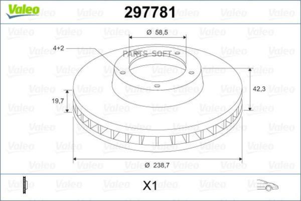 Диск тормозной передний Lada Samara/110 87>06 VALEO 297781