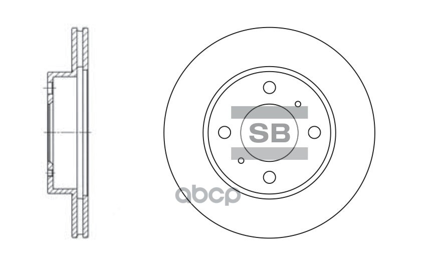 Диск Тормозной Передний Sangsin Brake Sd4303 Sangsin brake арт. SD4303