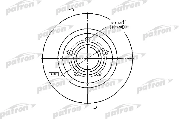 Диск тормозной задн AUDI: A6 99-05, A6 Avant 99-05, A8 96-02 PATRON PBD4239