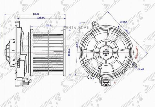 Двигатель отопителя SAT ST1252926 FORD FUSION 02-/FIESTA 02