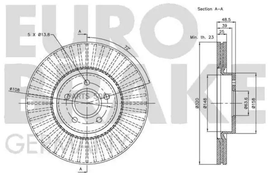 EUROBRAKE 5815204850 Производитель EUROBRAKE Тормозной диск 1шт