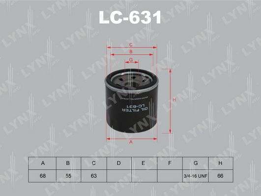 Фильтр масляный LYNXauto LC-63