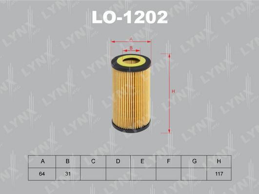 Фильтр масляный LYNXauto LO-1202