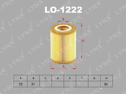 Фильтр масляный LYNXauto LO-1222