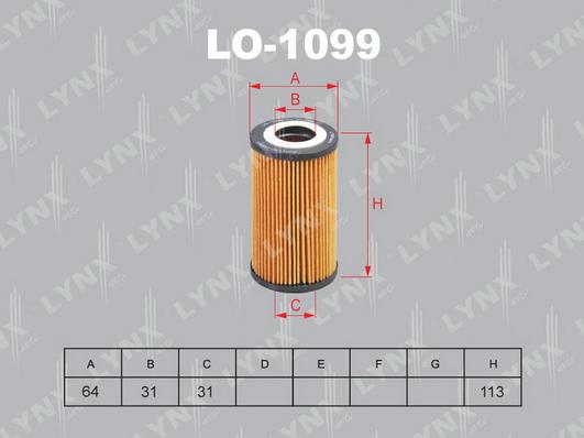 Фильтр масляный Porsche Cayenne 02>07 Lynx LO1099