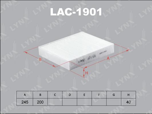 Фильтр салона BMW 1/3/3 Touring 10>19 Lynx LAC1901