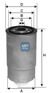 Фильтр топливный UFI 24.H2O.