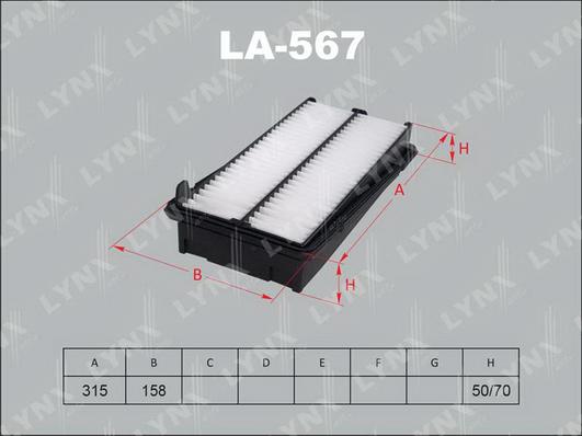 Фильтр воздушный Honda Accord VI 98>03 Lynx LA567