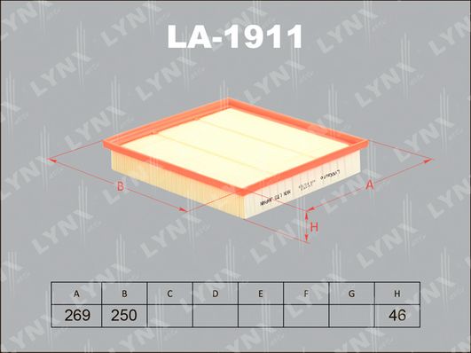 Фильтр воздушный LYNXauto LA-1911