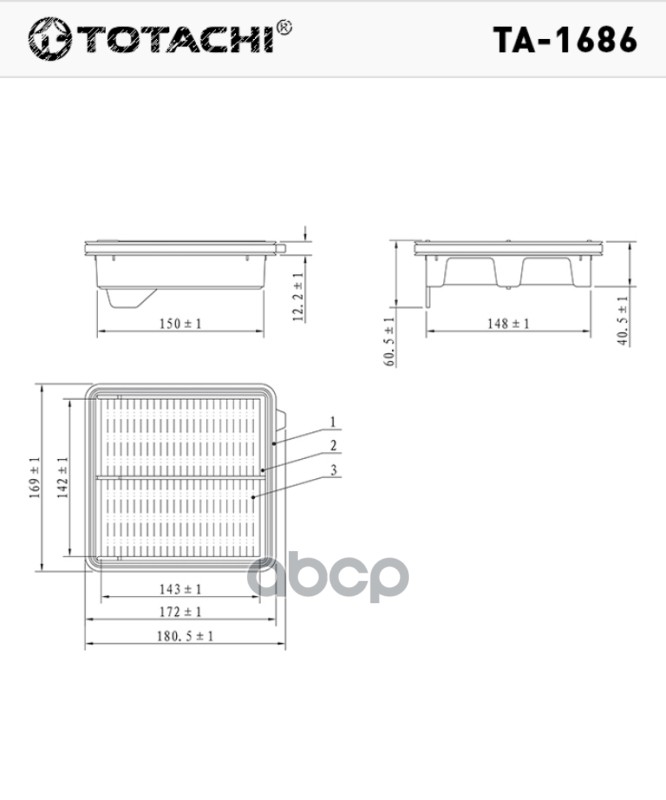 Фильтр воздушный TOTACHI TA-1686