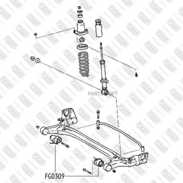 FIXAR FG0309 С/блок FIXAR FG0309 TOYOTA Corolla 00- / сайлентблок рычага