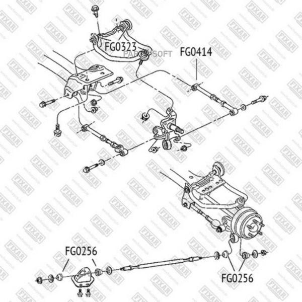 FIXAR 'FG0323 Сайлентблок рычага задней подвески CHRYSLER Sebring/DODGE Stratus FIXAR FG