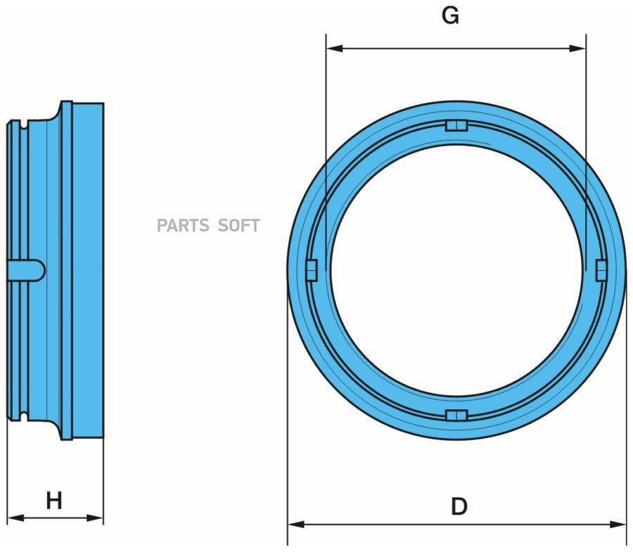 Гайка балансира! шлицевая 158mm h=46mm M125x4 BPW