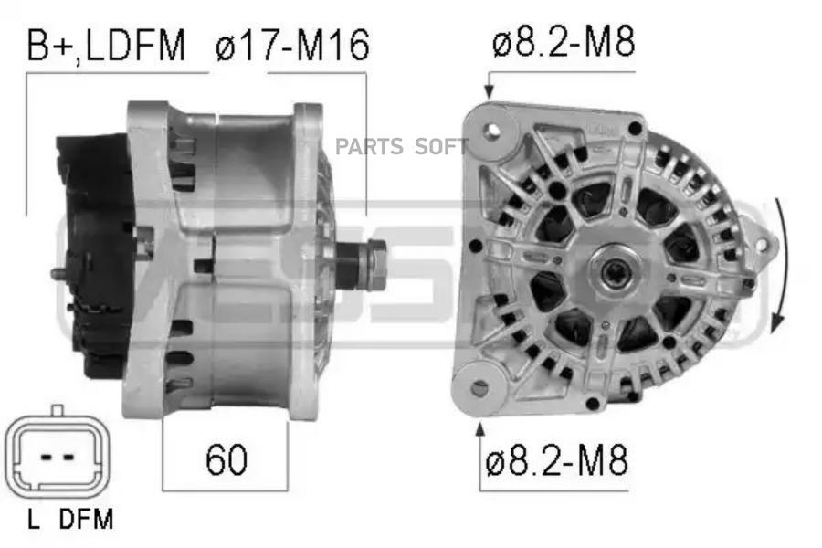 Генератор ERA для Renault Clio II, Megane II, Scenic II 98-15/Nissan Almera II 21028