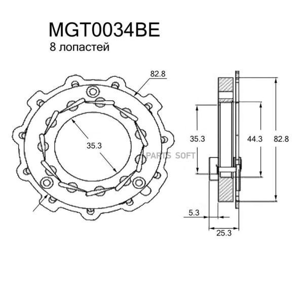 Геометрия турбокомпрессора Krauf mgt0034be