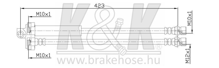 K K FT2501 Шланг тормозной задн FORD: TRANSIT 2.0/2.0I/2.5DI/2.5 TD 91-00 () 1шт