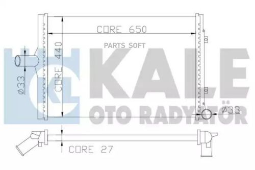 KALE Радиатор двигателя AUDI A3/ TT- SEAT ALTEA/ ALTEA XL/ LEON/ TOLEDO III- SKODA OCTAVIA
