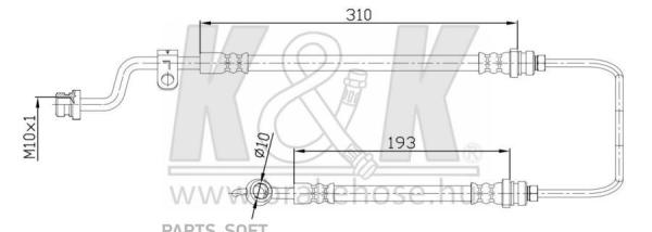 K&K FT0733 Шланг тормозной передн лев KIA: Cerato (LD) 1.5 CRDi 07.05