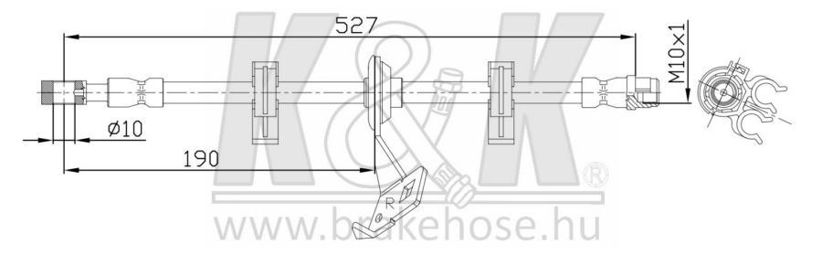 K&K FT4086 Шланг тормозной передн прав MERCEDES: M-KLASSE (W163) ML ML230/ML270 CDI 98-05