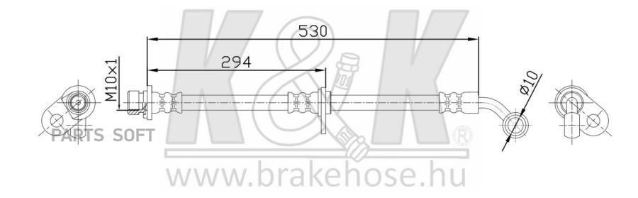 K&K Шланг Тормозной Ft0296 Honda Civic 04- Перед. Лев. Ft0296, 01465-S5A-J02