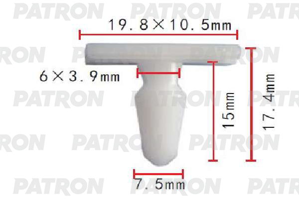 Клипса Пластмассовая Сitrоеn,Реugеоt,Rеnаult Применяемость: Молдинги PATRON p371929