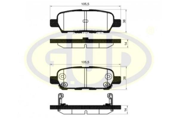 Кол.Диск.Задн. Nissan X-Trail 2.0i/2.5i/2.2dci/Skyline V35 01> G.U.D арт. GBP087601