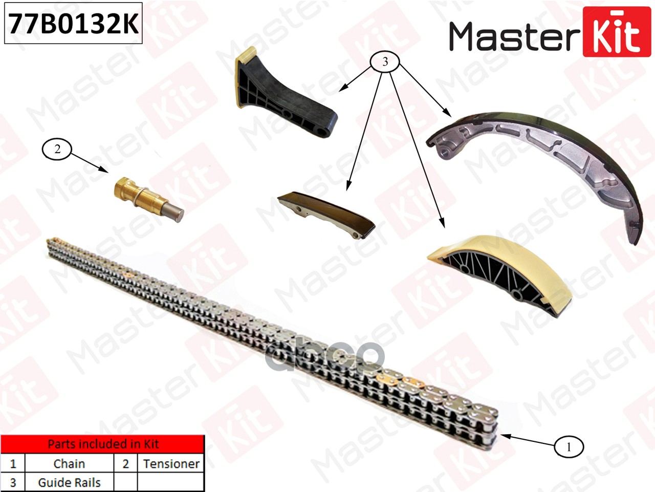 Комплект Цепи Грм (Без Звездочек) MasterKit арт. 77B0132K