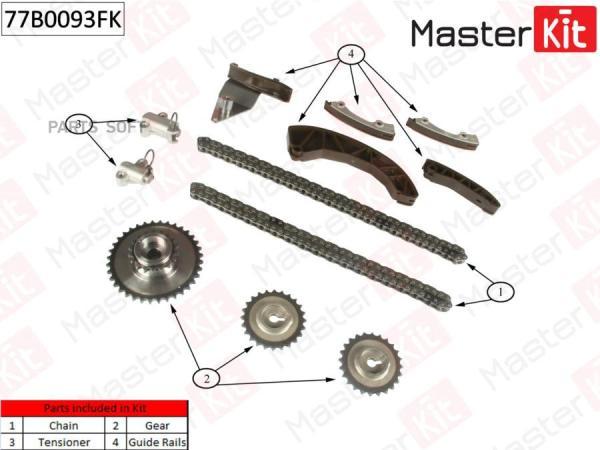 Комплект Цепи Грм Hyundai/Kia Getz,Cee'D/Rio/I30/D3fa/D4fa/D4fb 05-12 MasterKit арт. 77B