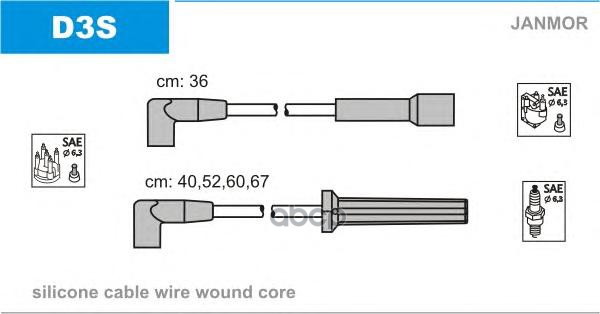 Комплект проводов зажигания JANMOR D3S