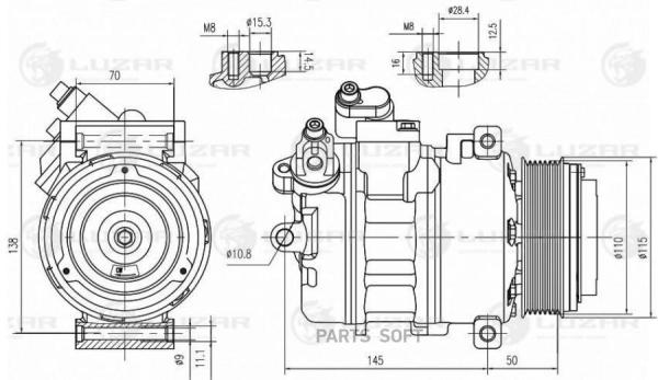 Компрессор кондиц. для а/м BMW X5 (E70) (07-)/5 (F10) (10-) 3.0D (LCAC 2672