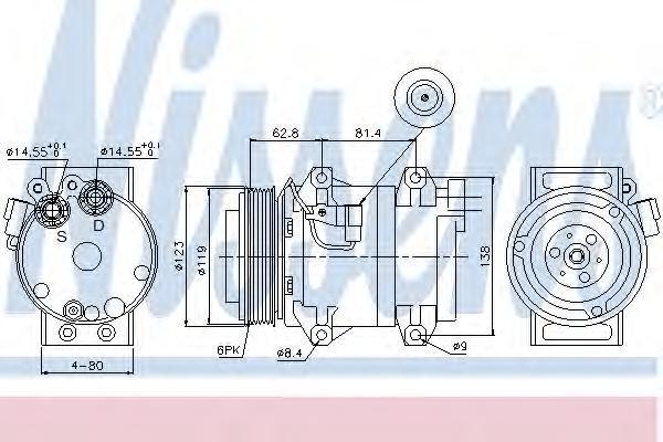 Компрессор кондиционера Nissens 8907