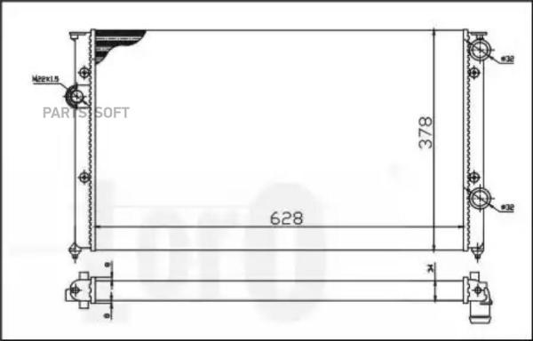 LORO Радиатор системы охлаждения VW: GOLF III CABRIO (1E7) 1.9TDi 07/96-05/98, PASSAT/PASS