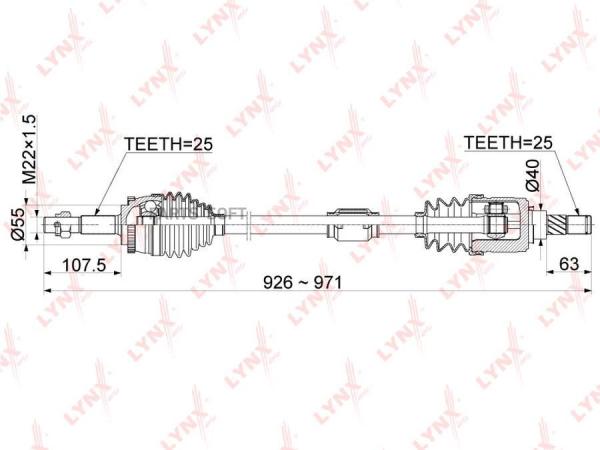 LYNXAUTO 'CD1100A Привод в сборе прав.NISSAN Bluebird Sylphy 1.5 AT 00-05 / Sunny 1.5 AT 9