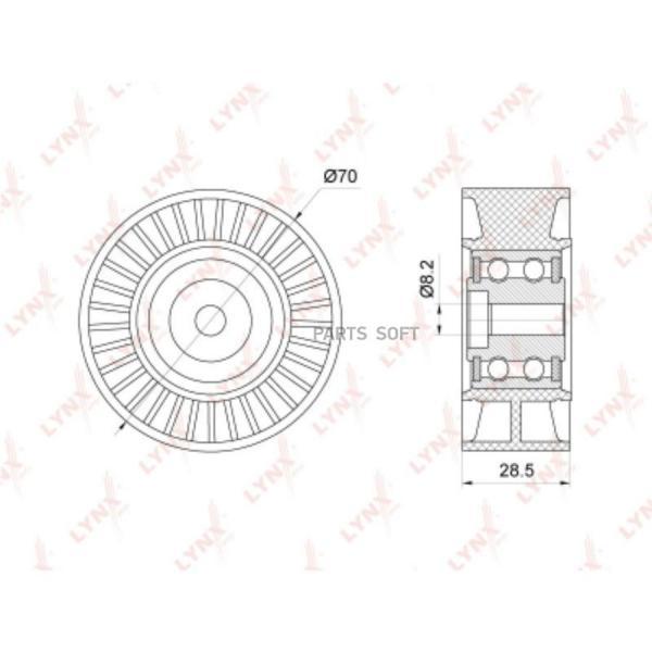 LYNXAUTO Ролик направляющий приводного ремня 1шт LYNXauto PB7153