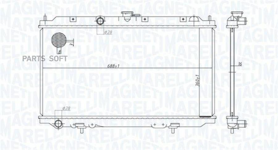 MAGNETI MARELLI 350213176200 Радиатор [690x365] 1шт